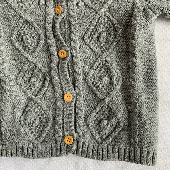 ✨SOLD✨ H&M Baby Gray Textured Knit Cardigan - Picture 3 of 6